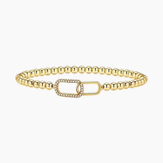 Pulseira de Contas com Banho de Ouro 14K