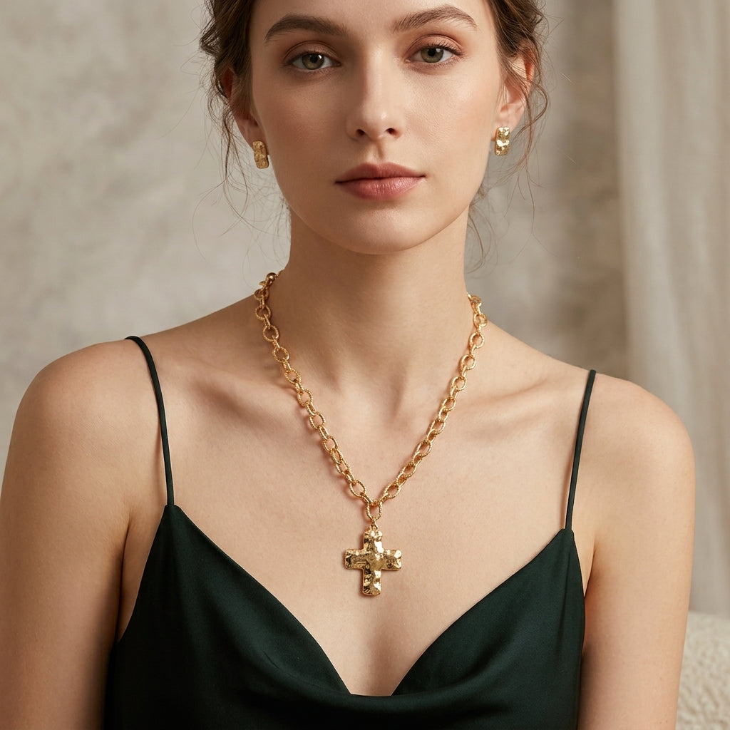 Colar Multicamadas Statement com Pendentes