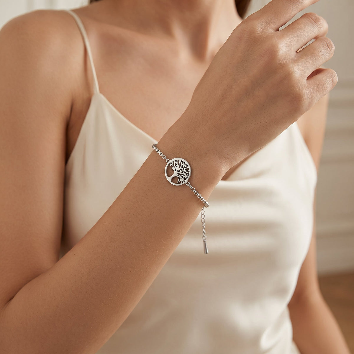 Pulseira Árvore da Vida em Aço Inoxidável