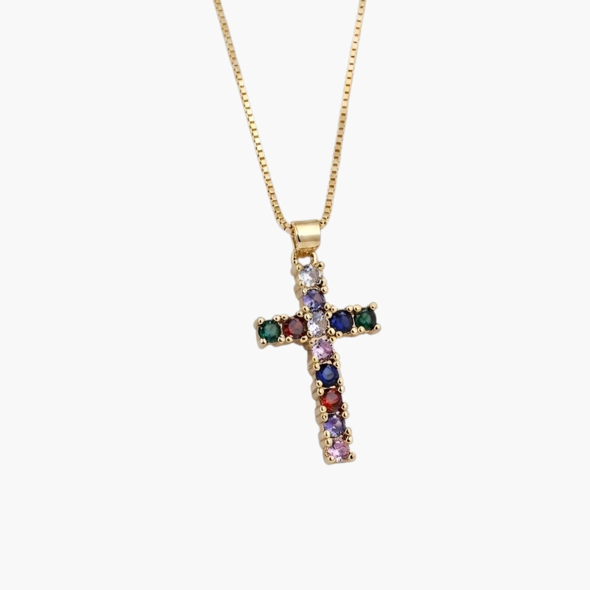 Colar Cruz com Zircónias