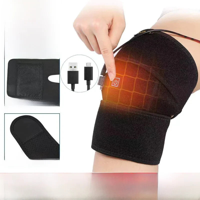Smart USB Heated Knee Pads – Adjustable Warming Brace for Pain Relief & Cold Weather Comfort