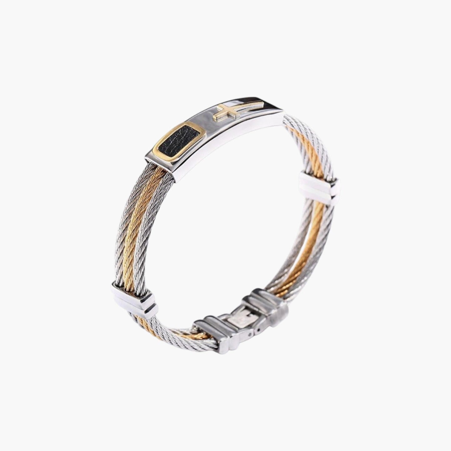 Pulseira Cruz em Aço Inoxidável