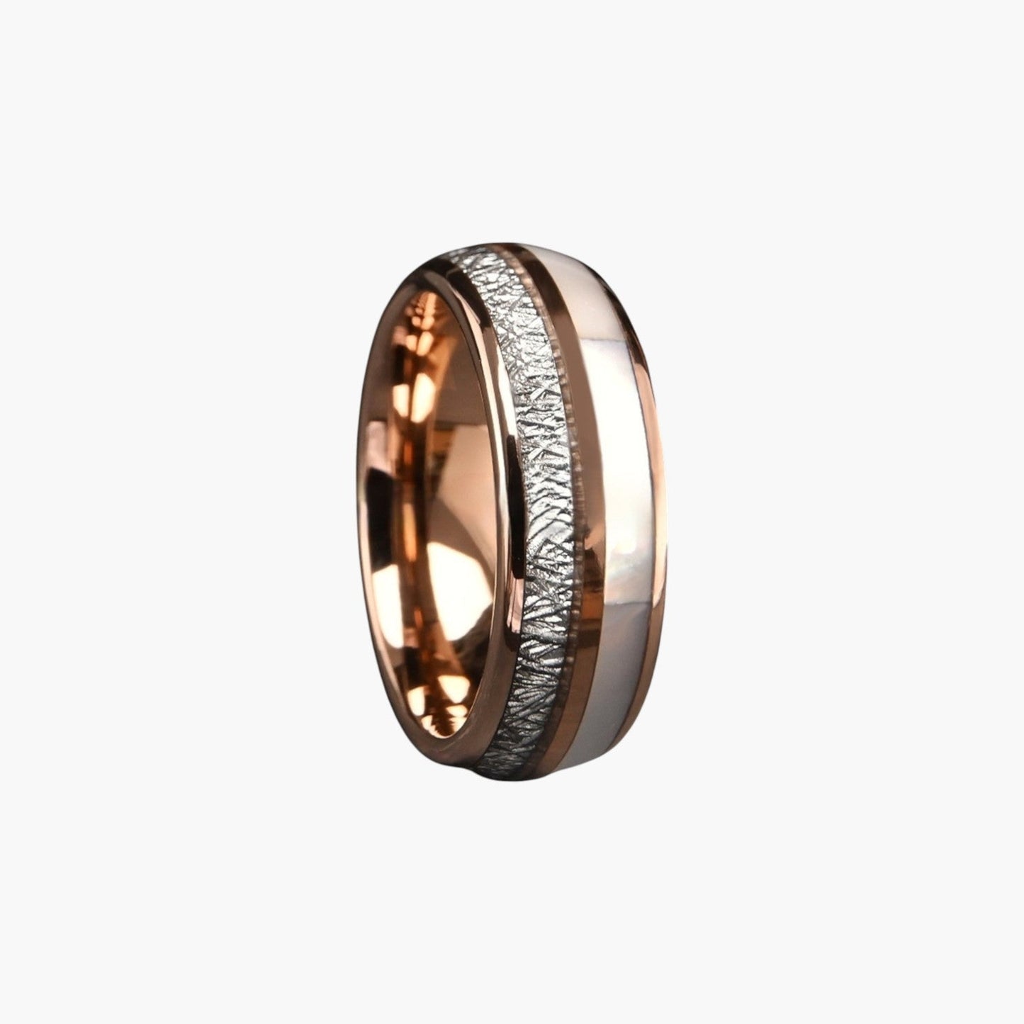 Anel Premium de Tungsténio com Madre-Pérola