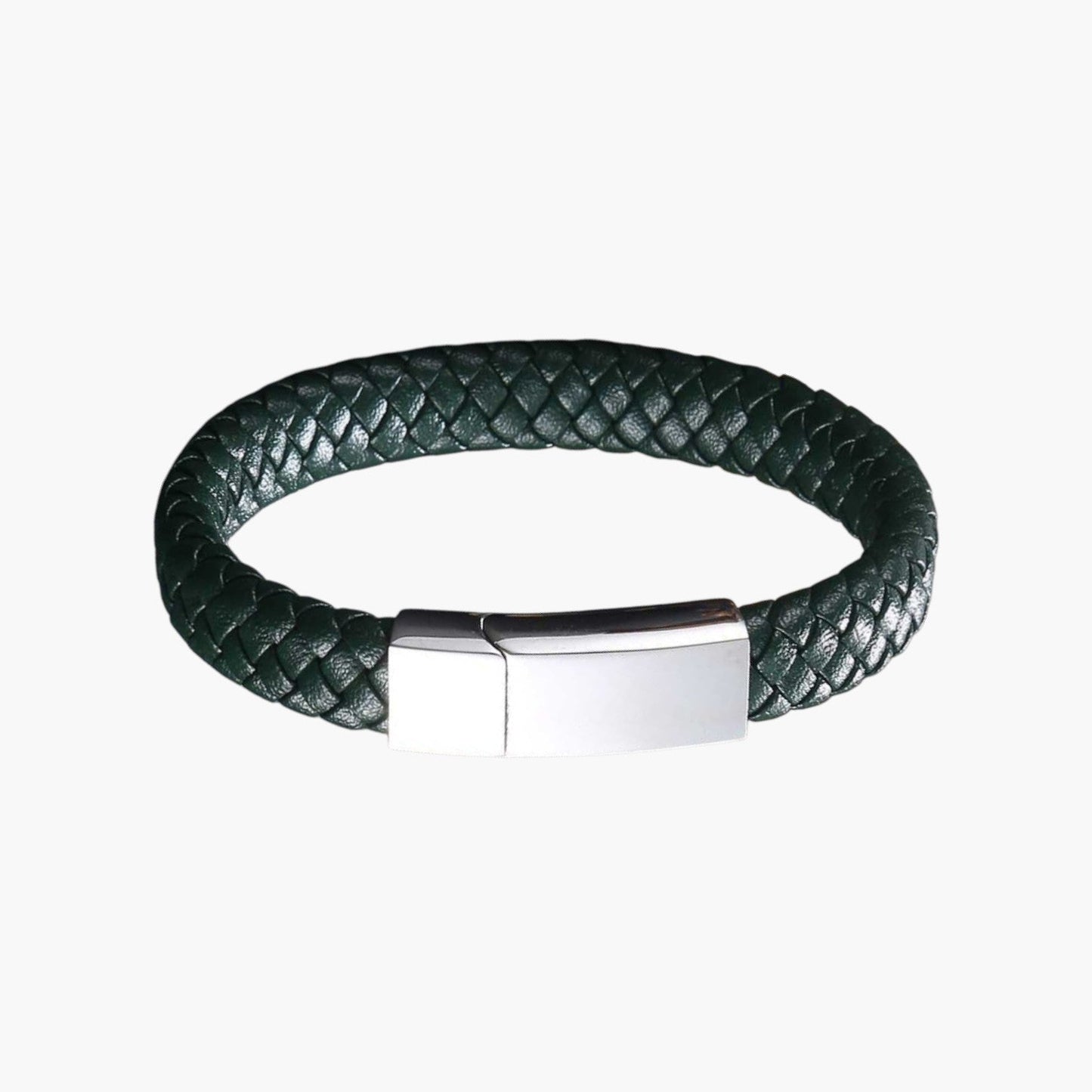 Pulseira Personalizada de Couro e Aço Inoxidável