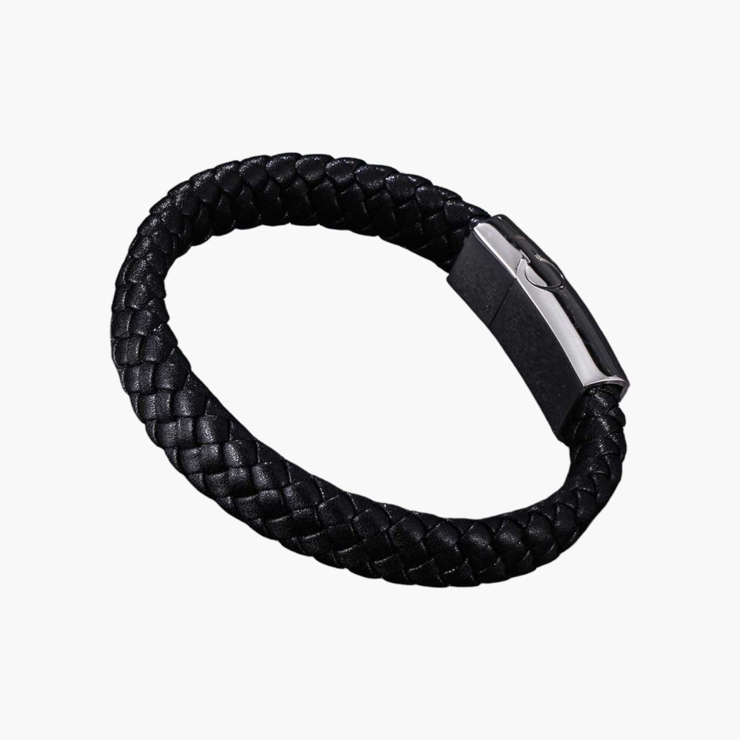 Pulseira Personalizada de Couro e Aço Inoxidável
