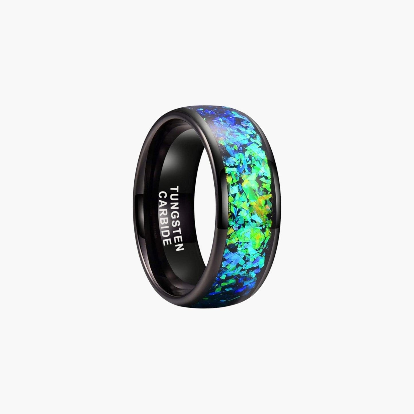 Anel Tungsténio Opala Aurora