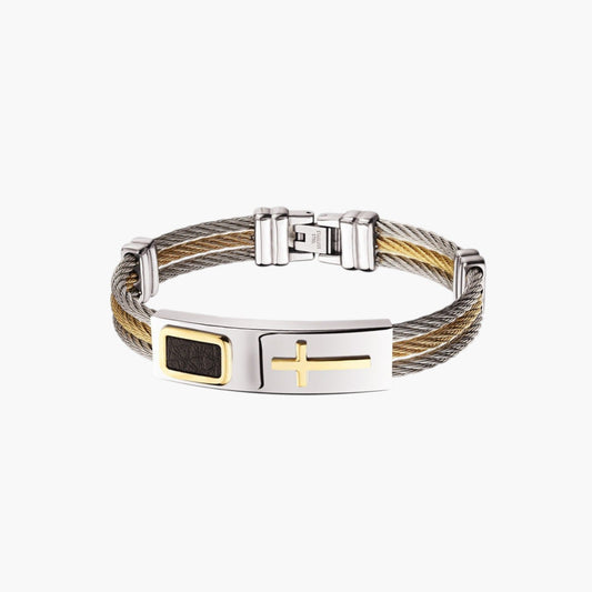 Pulseira Cruz em Aço Inoxidável
