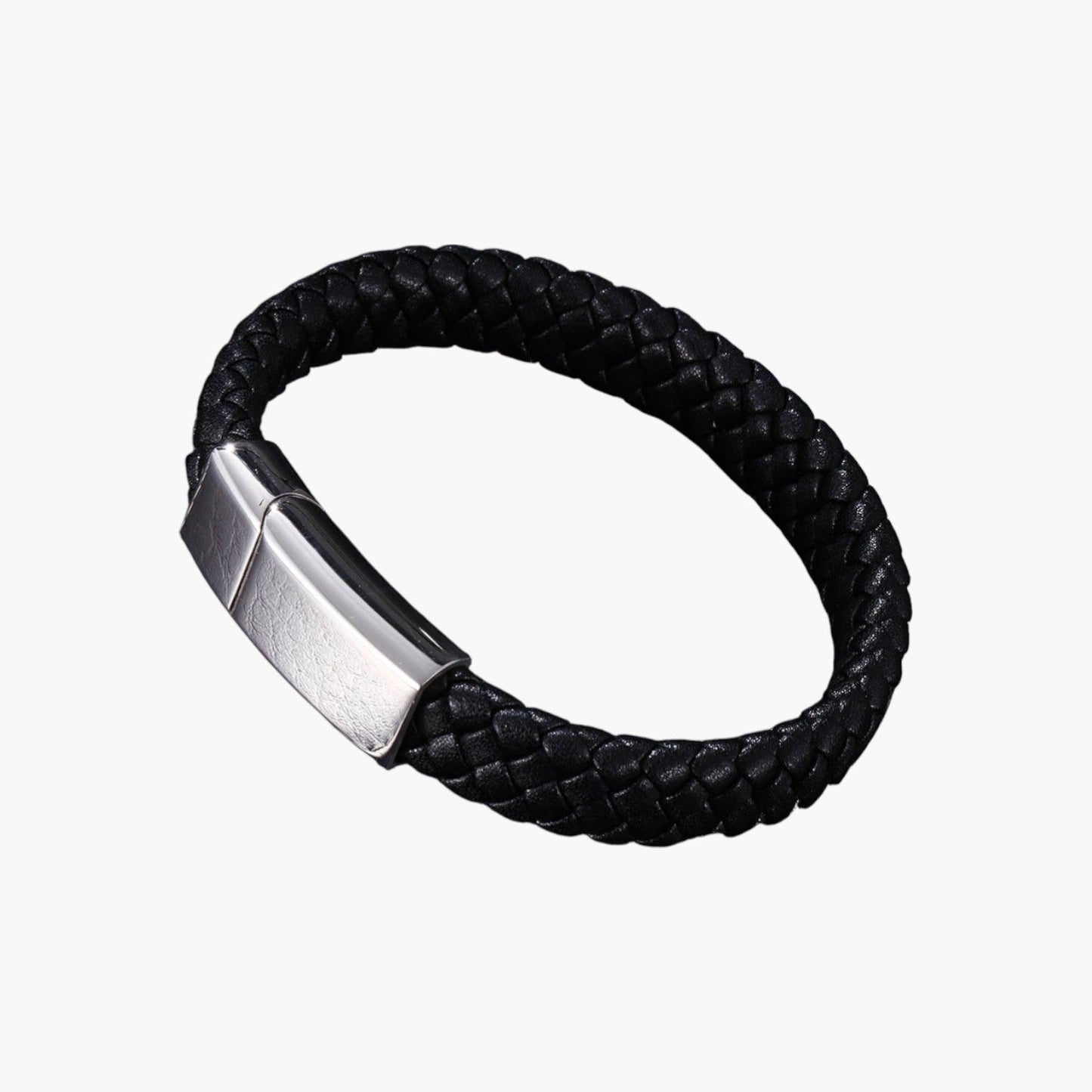Pulseira Personalizada de Couro e Aço Inoxidável
