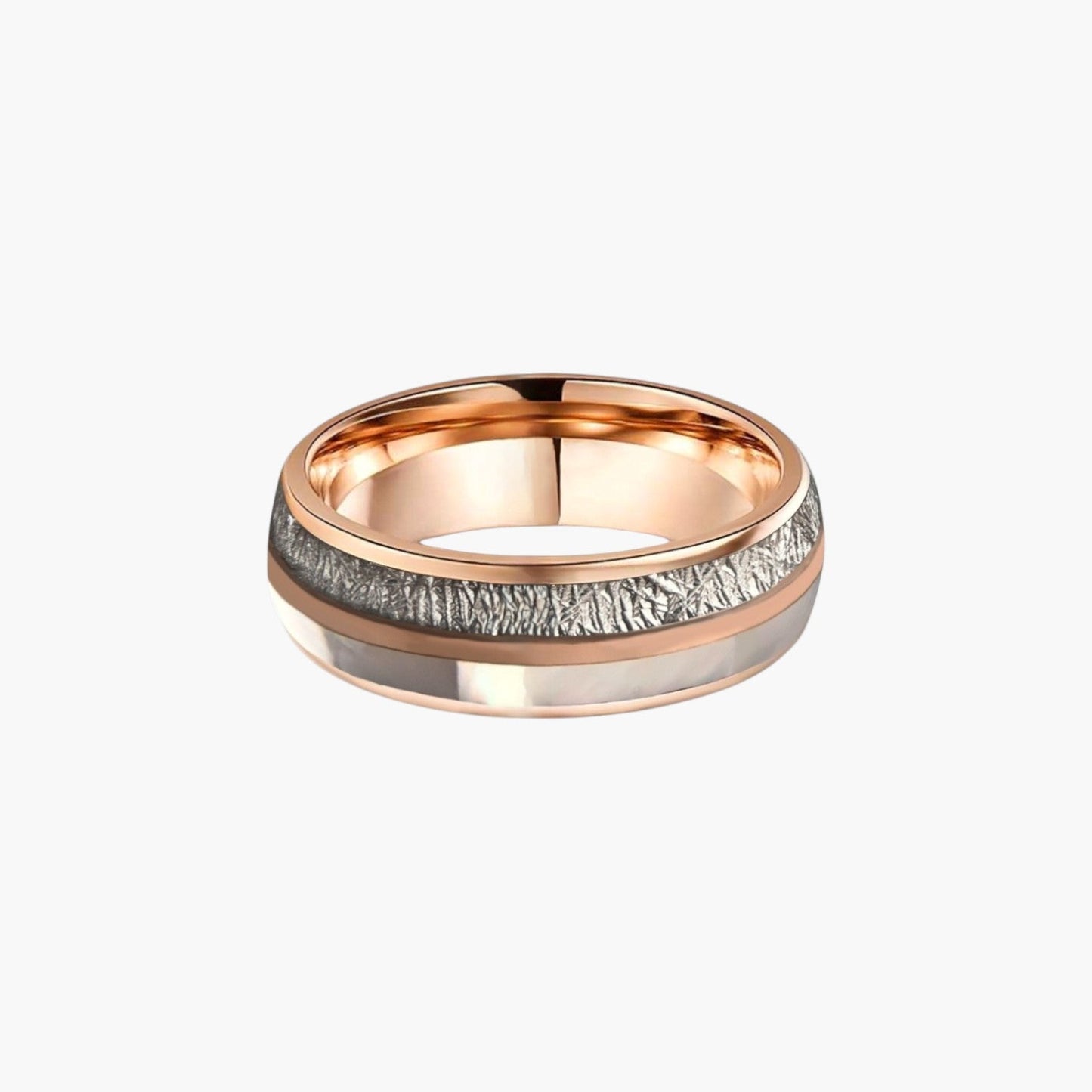 Anel Premium de Tungsténio com Madre-Pérola