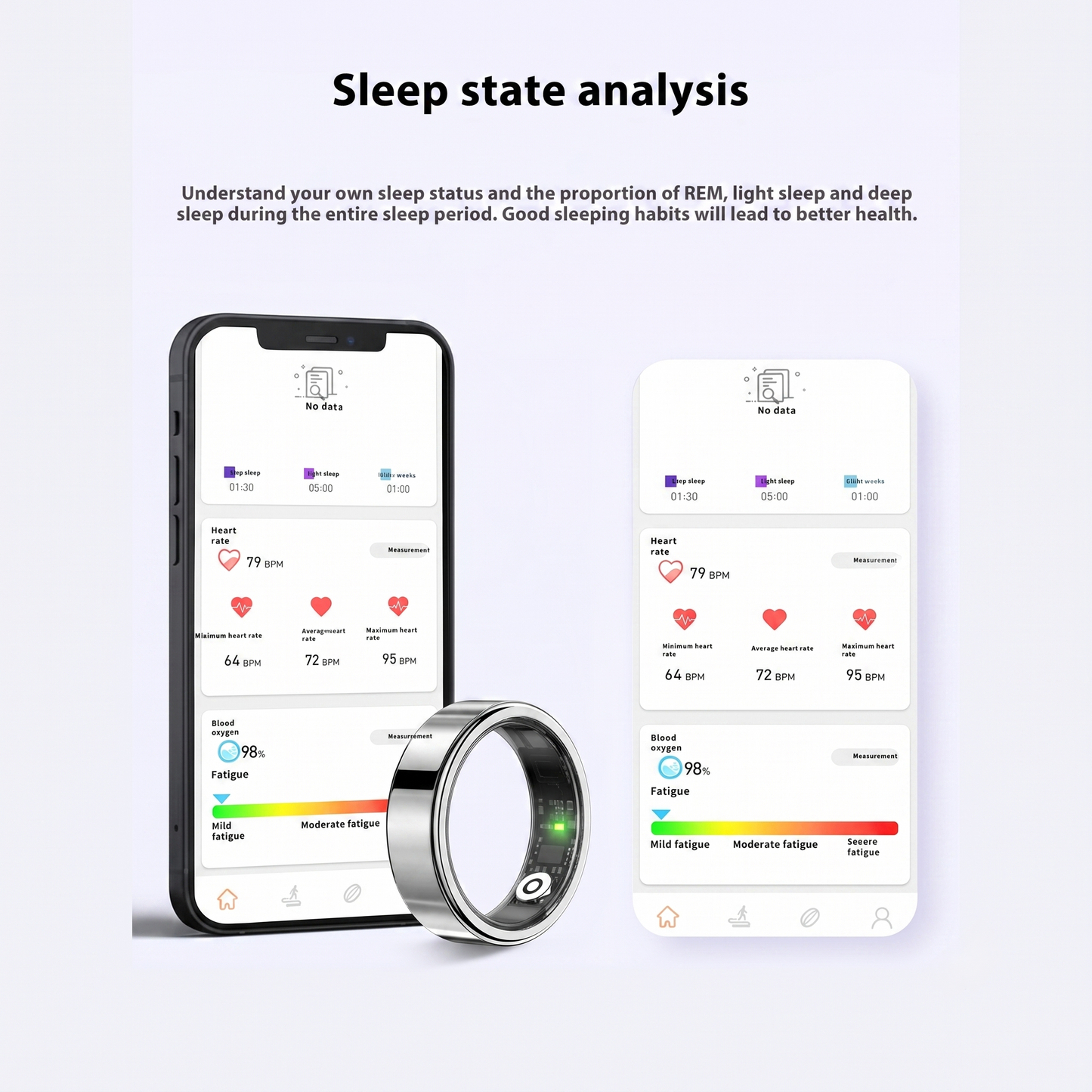 Anel Inteligente SR09 Ultra Slim com Monitorização de Saúde e Fitness