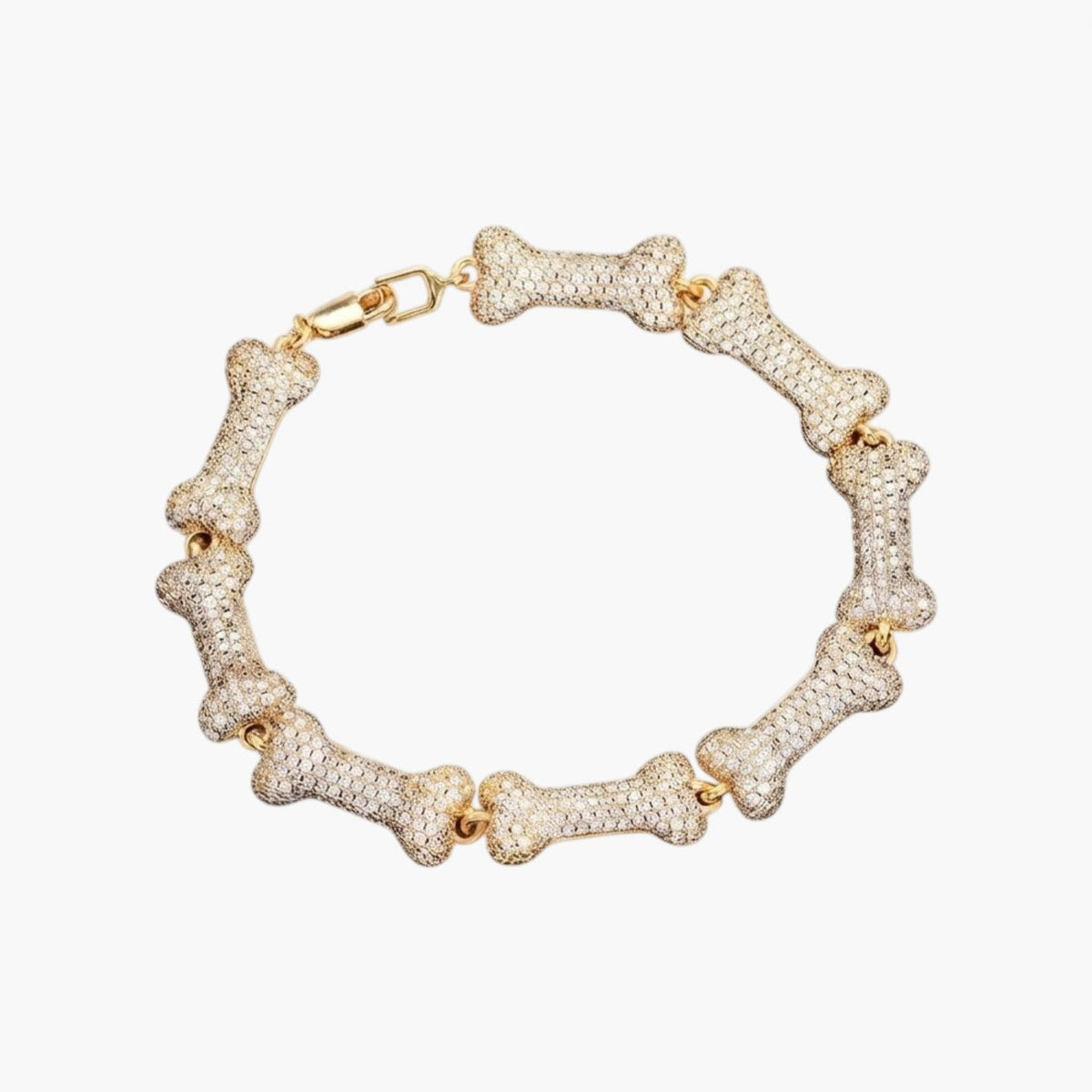 Pulseira Hip-Hop em Formato de Osso Iced Out