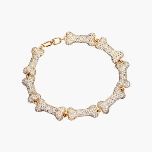 Pulseira Hip-Hop em Formato de Osso Iced Out