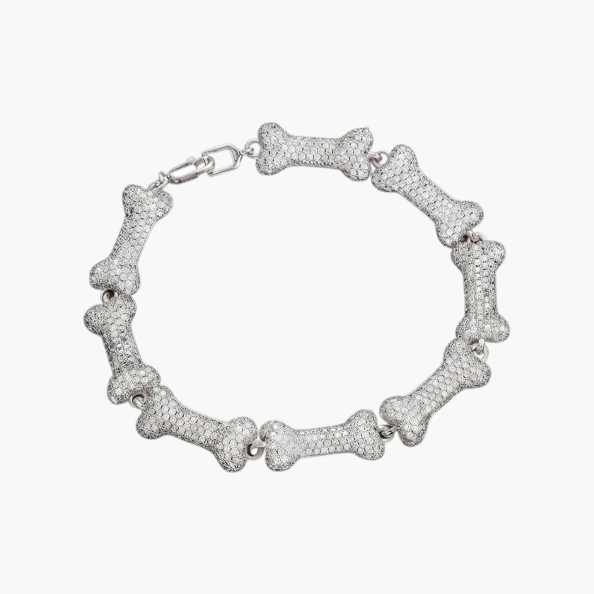 Pulseira Hip-Hop em Formato de Osso Iced Out