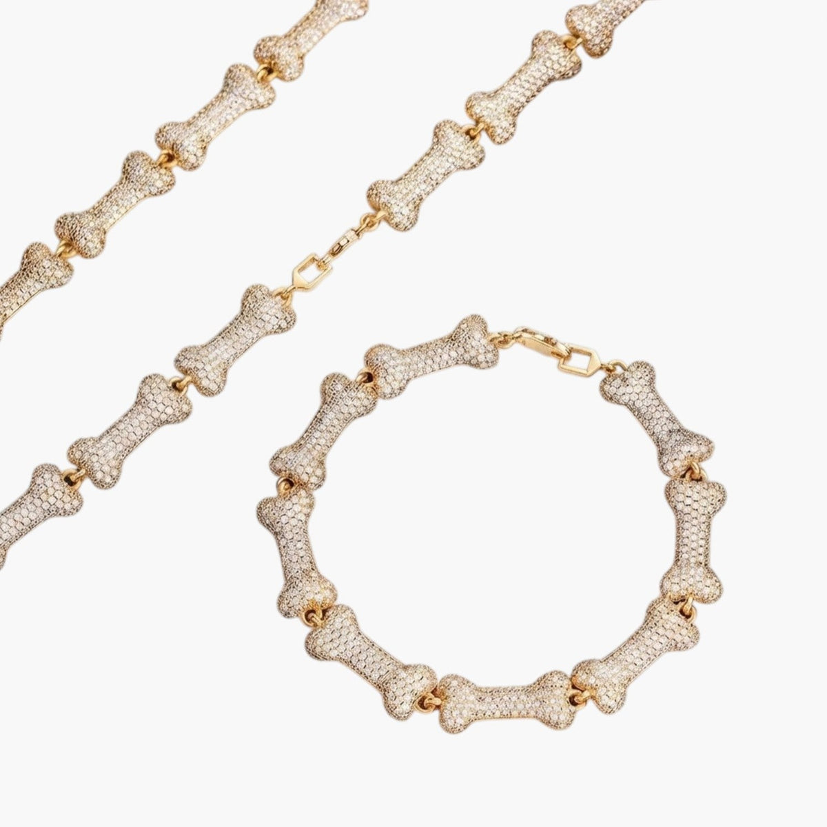Pulseira Hip-Hop em Formato de Osso Iced Out