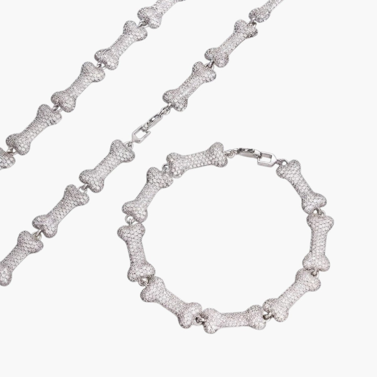 Pulseira Hip-Hop em Formato de Osso Iced Out