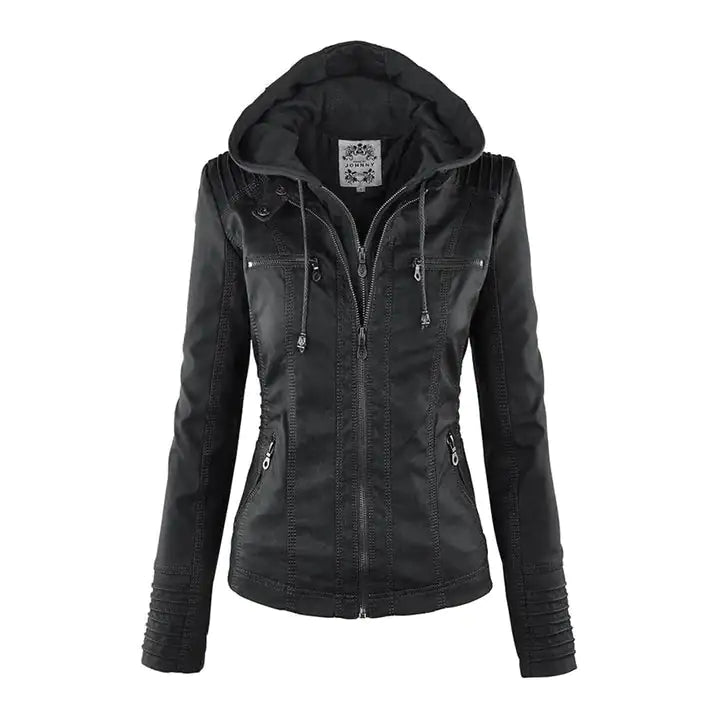 Classic Faux Leather Jacket for Women
