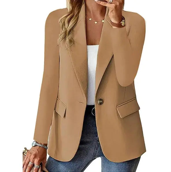 Tailored Women’s Blazer – Classic Business Casual Single-Breasted Jacket