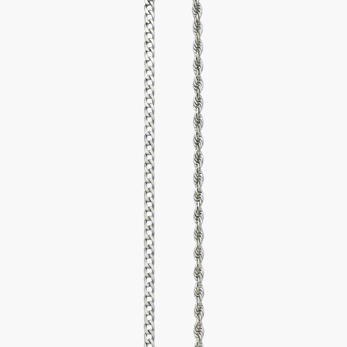 Conjunto de 2 Pulseiras Corrente Torcida e Elos em Aço Inoxidável