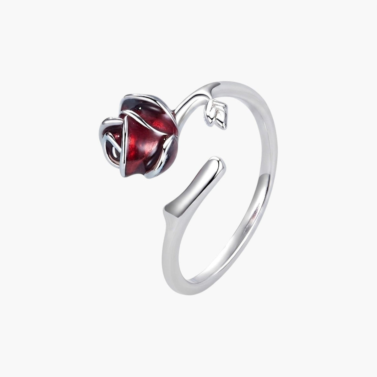Anel Rosa Vermelha em Prata de Lei 925