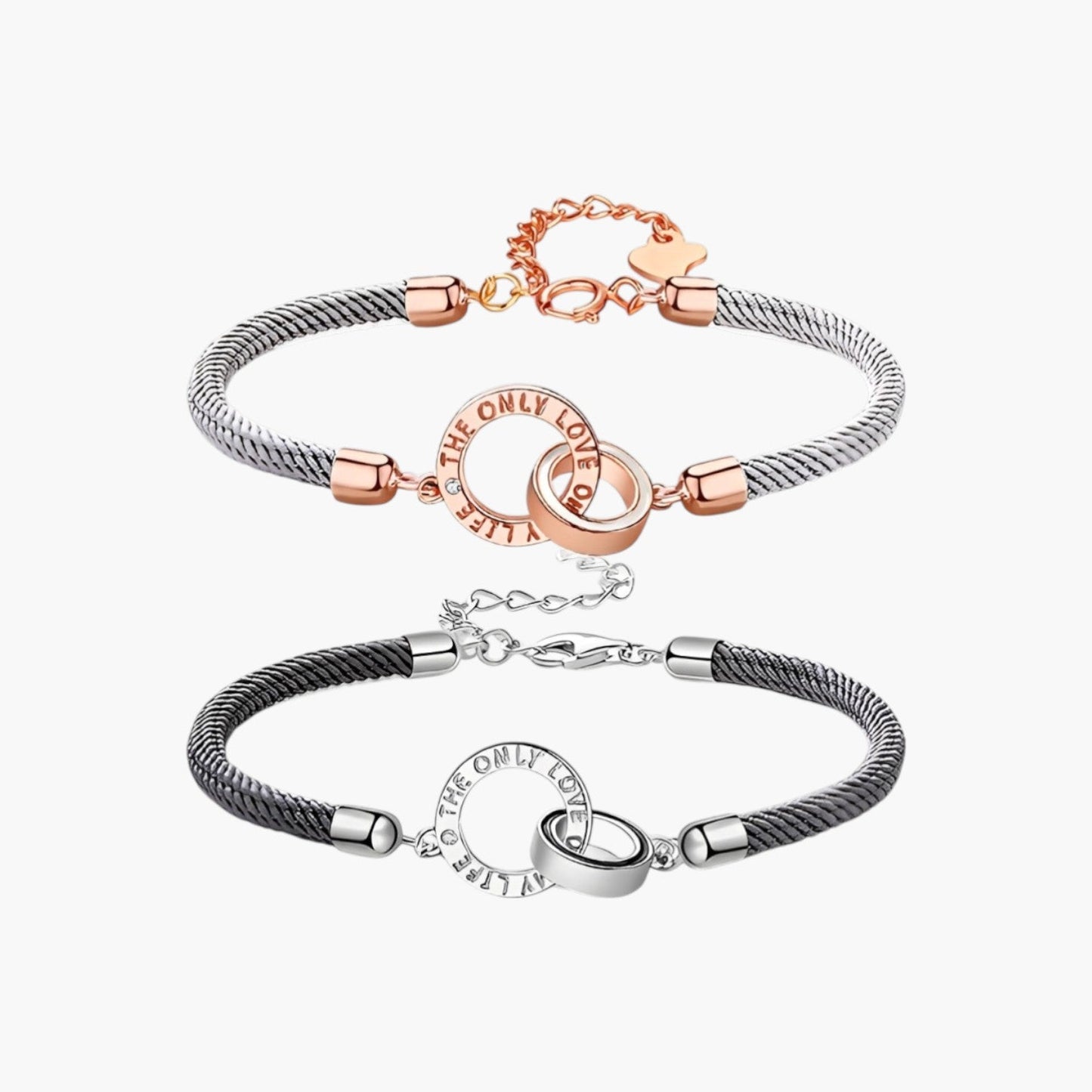 Pulseira de Corda Trançada com Duplo Círculo