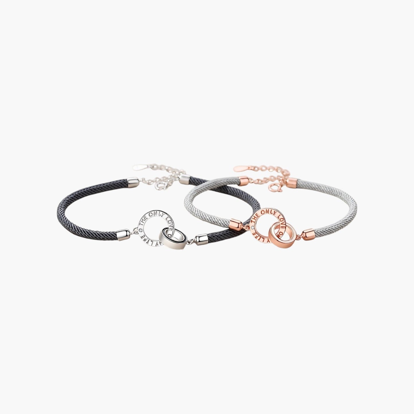 Pulseira de Corda Trançada com Duplo Círculo