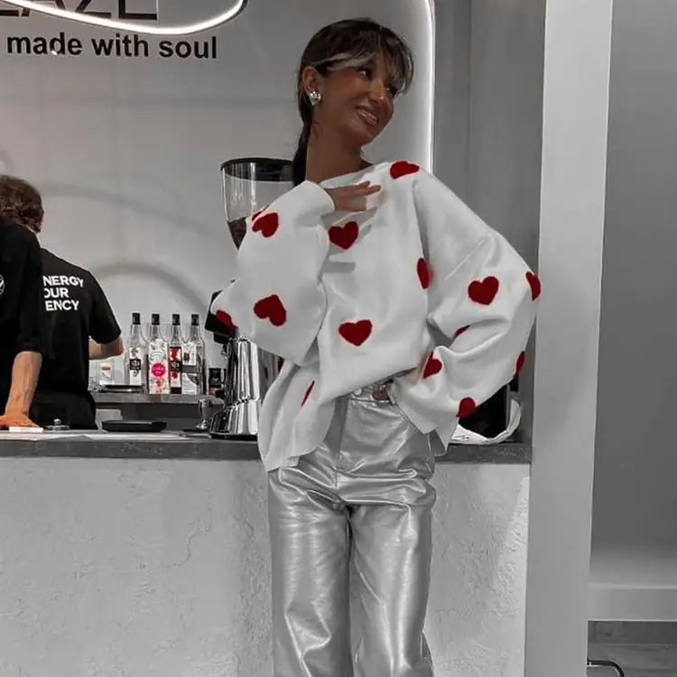 Embroidered Oversized Love Sweater