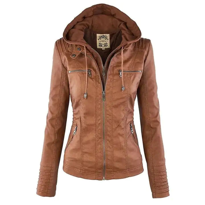 Classic Faux Leather Jacket for Women