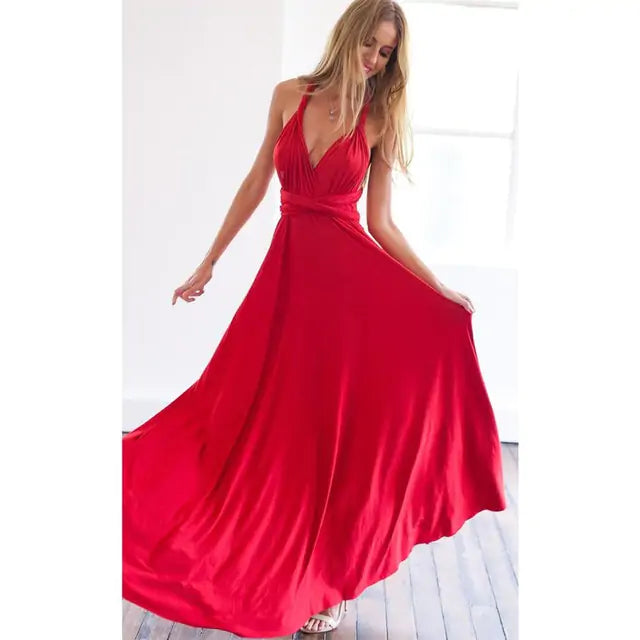 Versatile Wrap Maxi Dress for Women – Elegant Convertible Styling