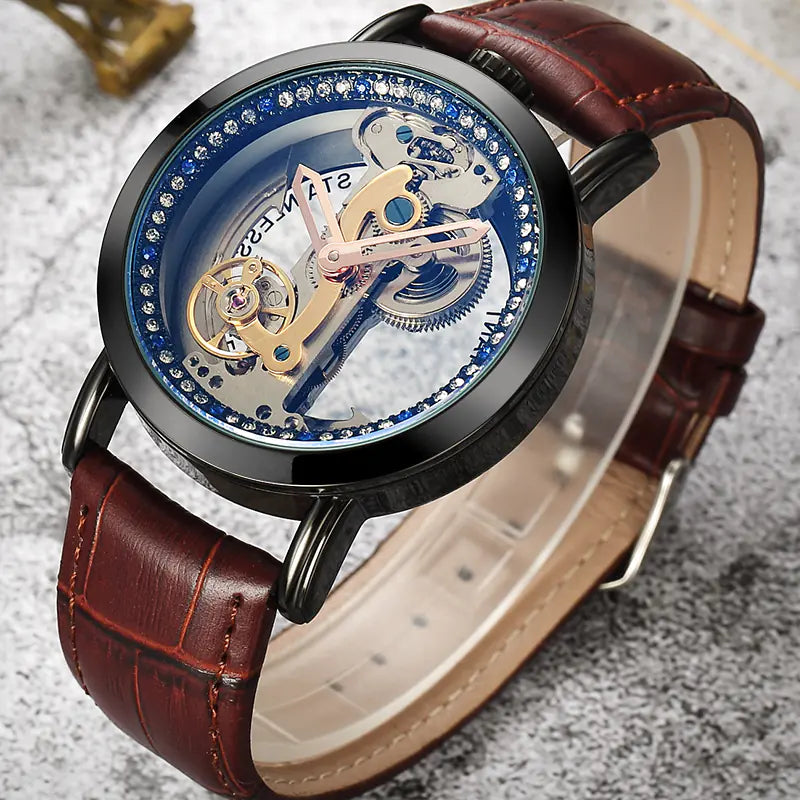 Trendy Men's Hollow Automatic Mechanical Watch