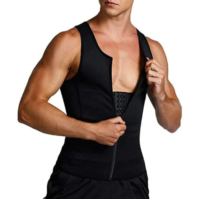 Men’s Sauna Compression Vest – Slimming Waist Trainer & Posture Support