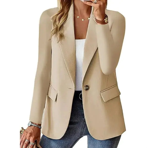 Tailored Women’s Blazer – Classic Business Casual Single-Breasted Jacket