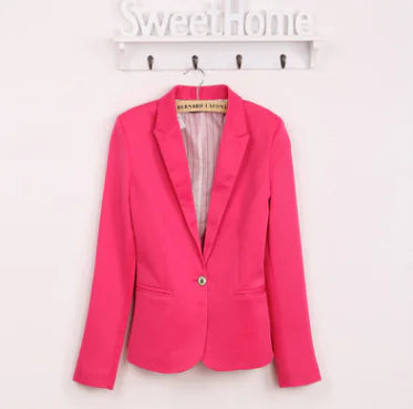 Candy Color Blazer – Women’s Lapel Suit Jacket