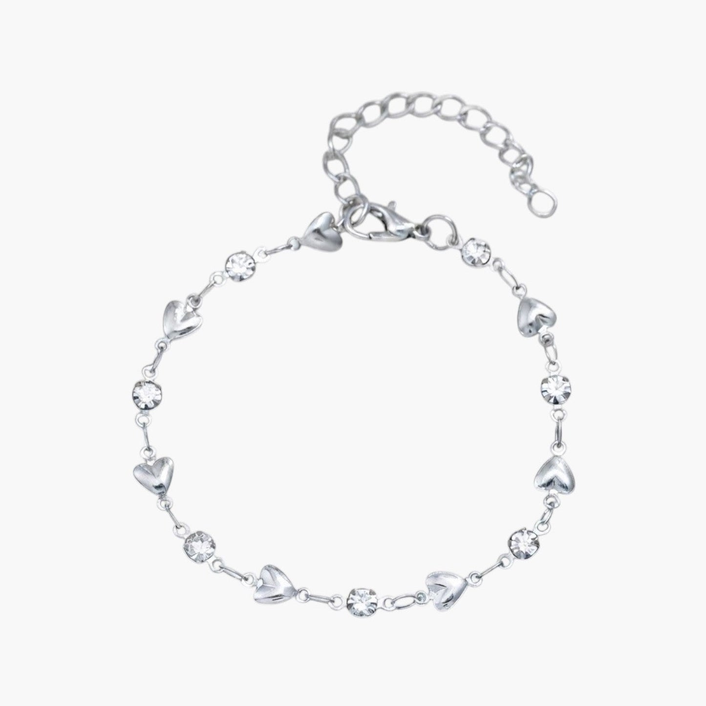 Pulseira Corações com Zircónias