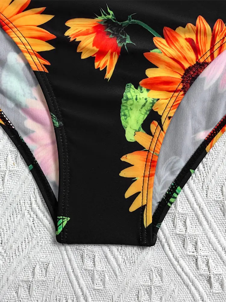 Sunflower High-Waist Bikini Set