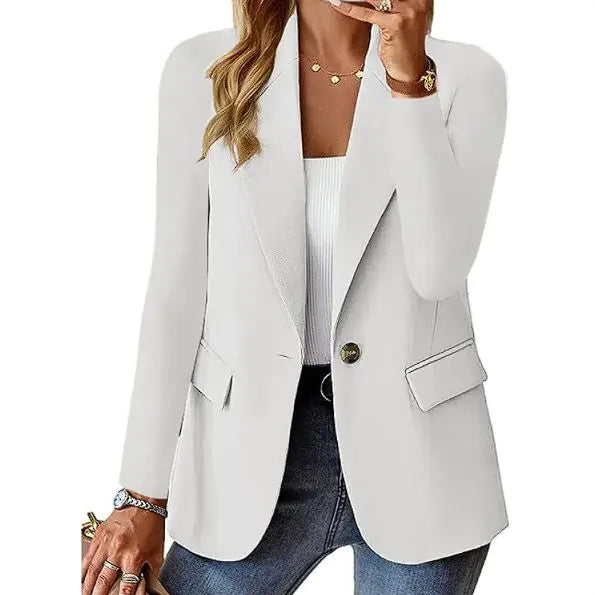 Tailored Women’s Blazer – Classic Business Casual Single-Breasted Jacket