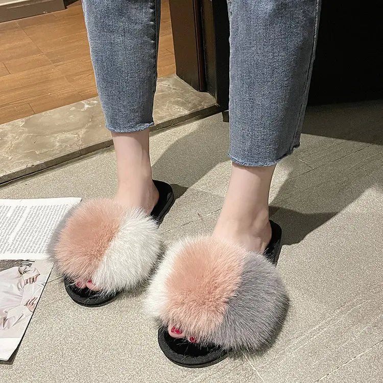 Women's Plush Winter Slippers - Fluffy & Soft