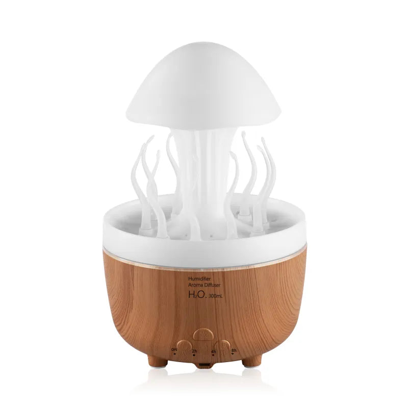 Color-Changing Jellyfish Aroma Diffuser & Humidifier – Rotating Water Drop Night Lamp