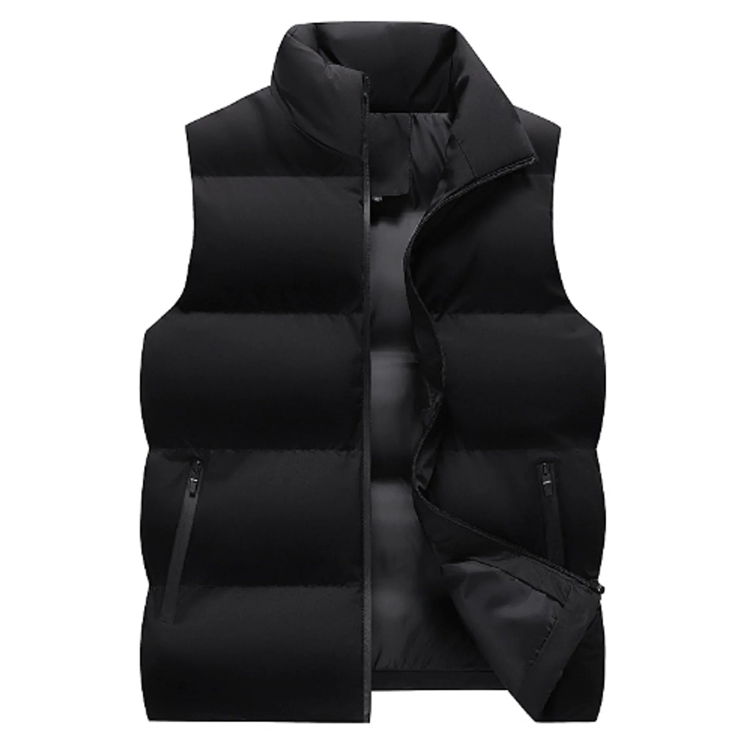 Neck Protection Zipper Men Winter Vest