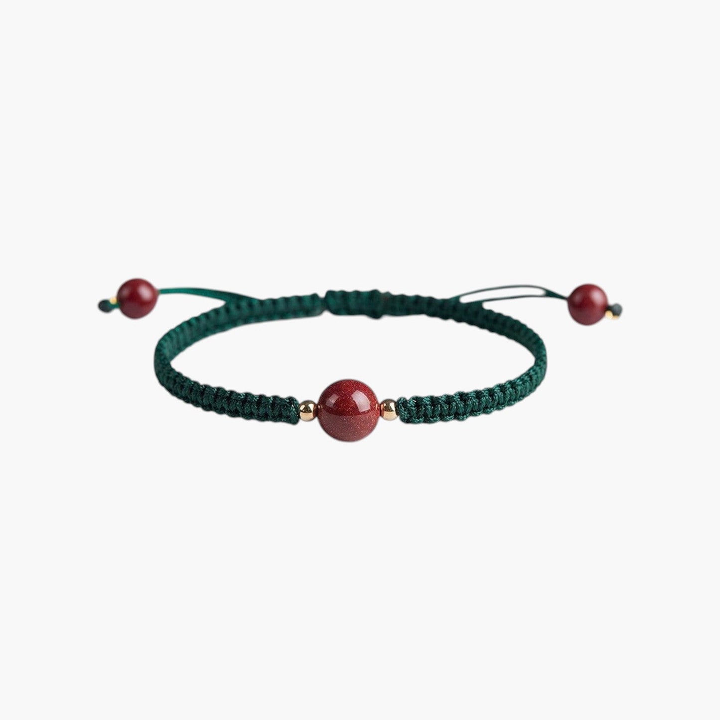 Pulseira Trançada em Corda com Cinnabar Vermelho