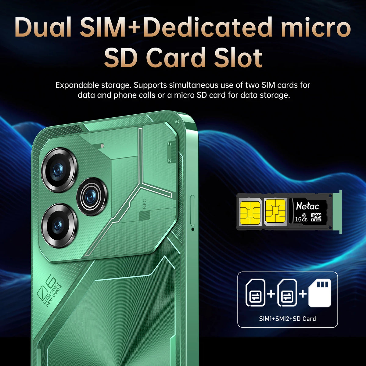 Original Unlocked Smartphone POVA6 Pro 16+1TB Android13.0 Phone 7.3-Inch 8000mah Tecno 5g Mobile Phone