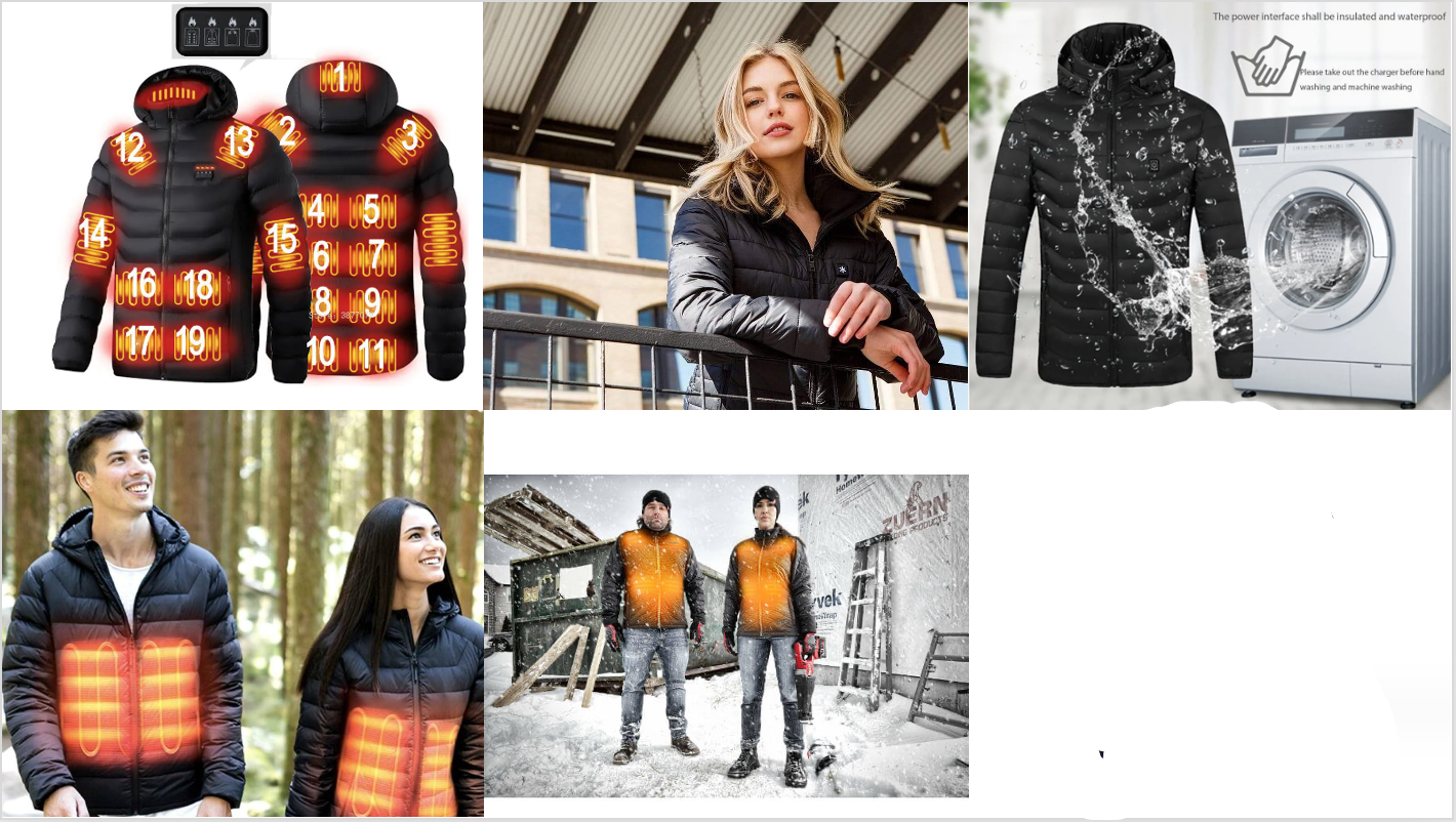 Unisex Heated Jacket – Adjustable Temperature Winter Outdoor Coat