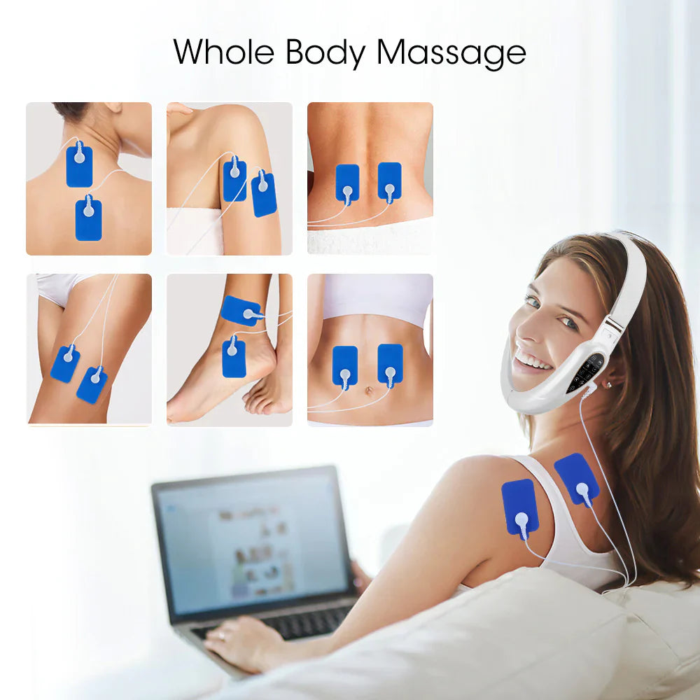 Compact EMS V-Face Lifting Massager – Rechargeable Jawline & Face Toner
