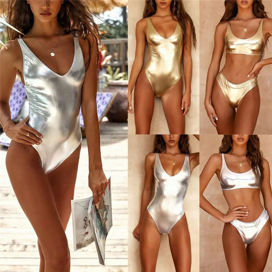 Shiny Metallic Beachwear