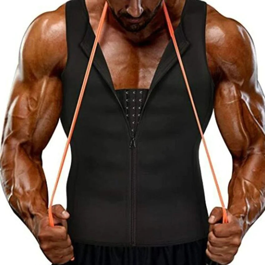 Men’s Sauna Compression Vest – Slimming Waist Trainer & Posture Support