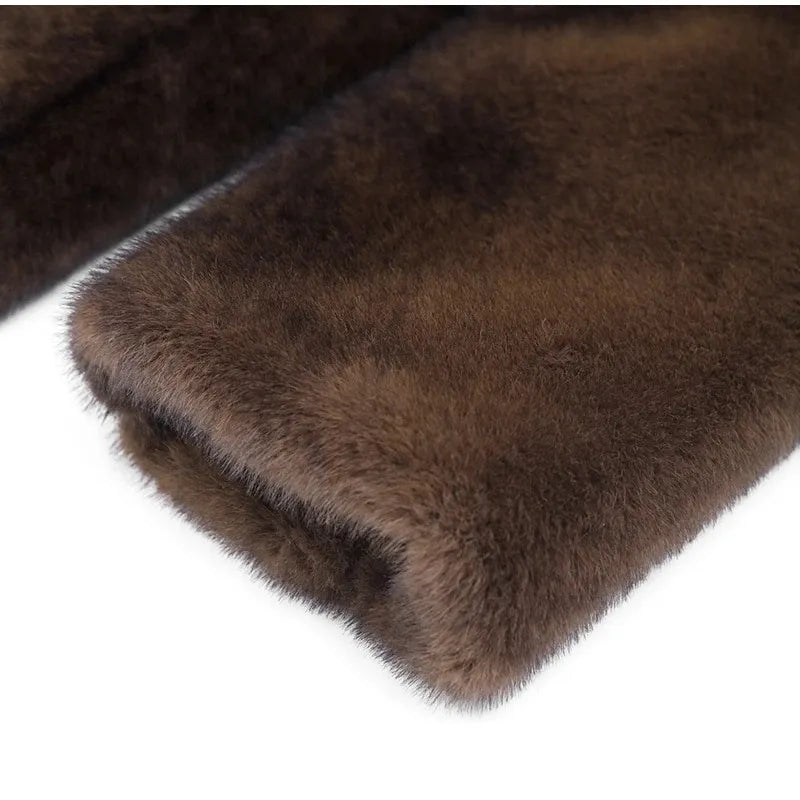 Long Faux Mink Fur Coat – Women’s Luxury Winter Coat