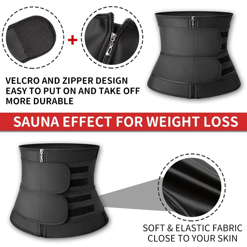 Steel-Boned Waist Trainer Belt – Adjustable Double Compression Shaper