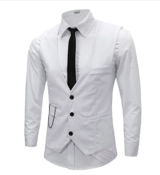 Asymmetrical Suit Vest for Men
