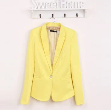 Candy Color Blazer – Women’s Lapel Suit Jacket