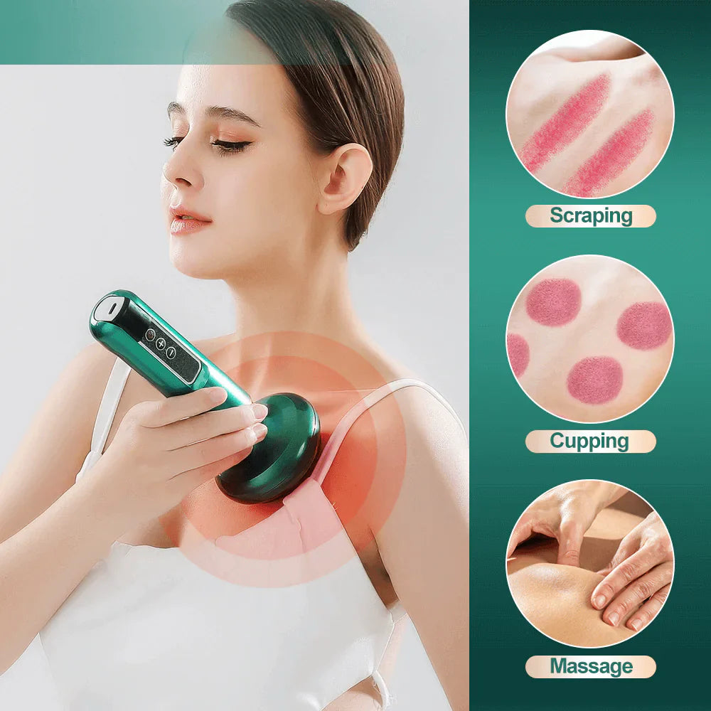 Electric Cupping Therapy Massager – 3-in-1 Scraping, Suction & Heat Relief Device