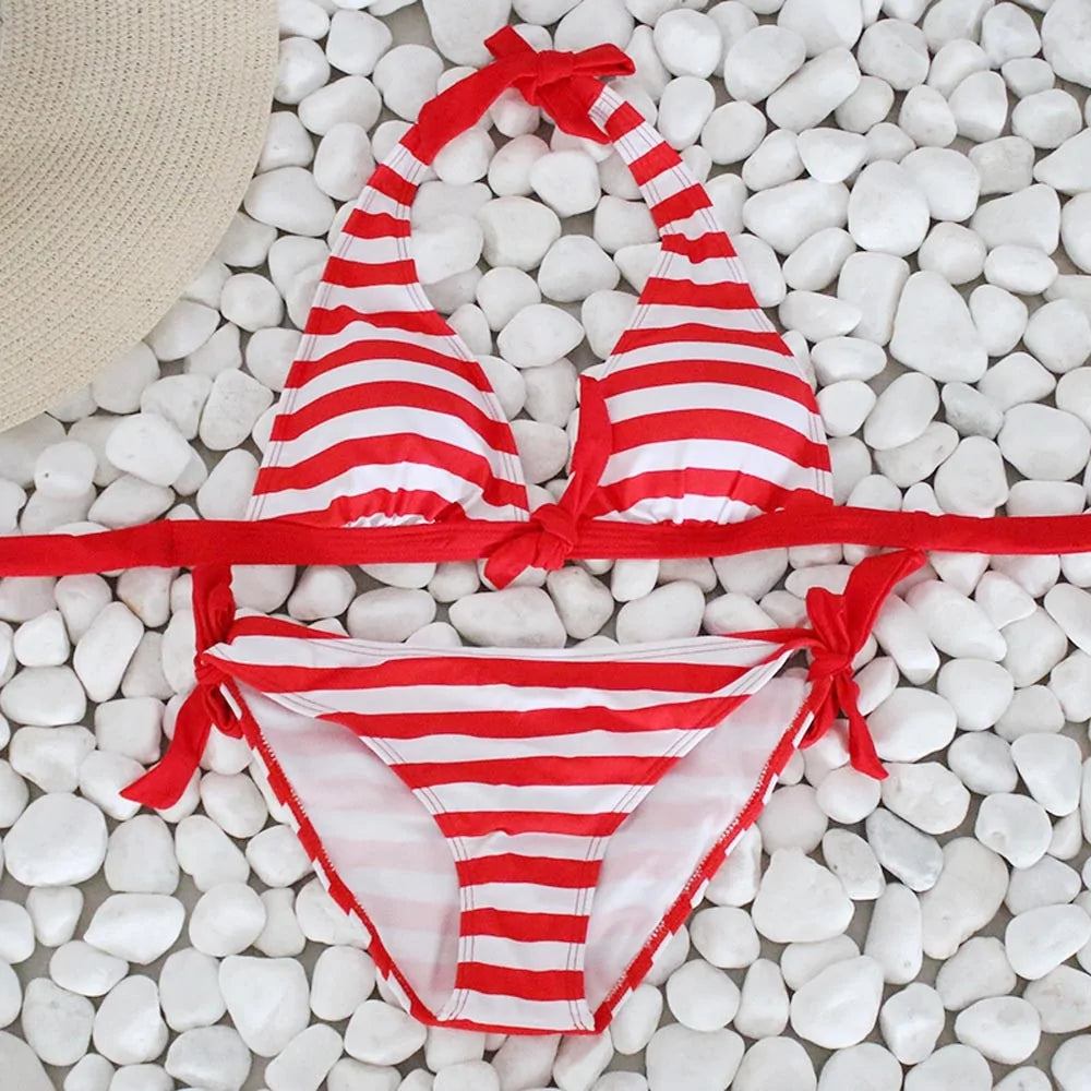 Women's Striped Push-Up Bikini